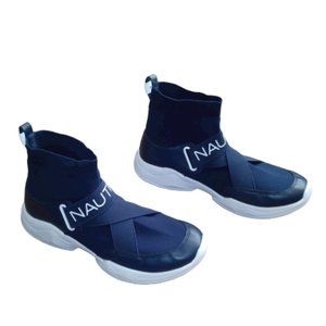 Nautica Women's Extra Ankle Support Walking High Top Slip-On, Navy, Size…